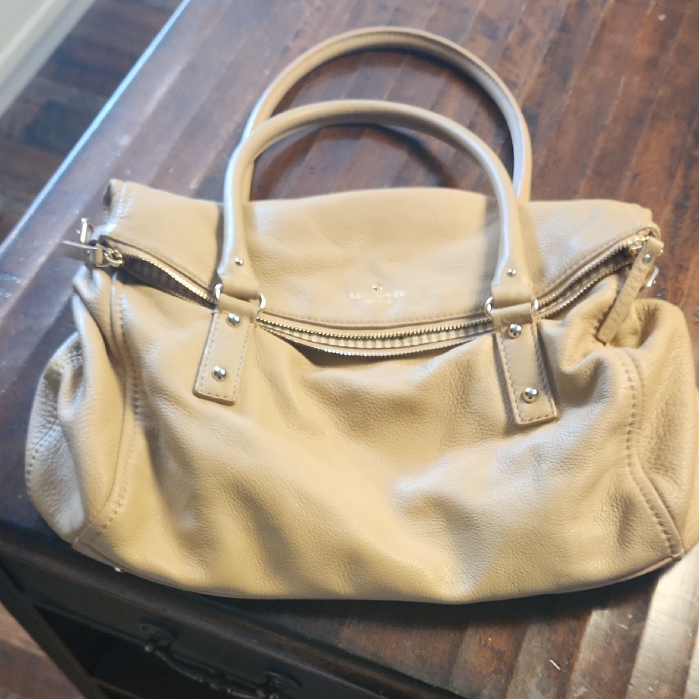 Kate Spade Beige Leather Tote Bag